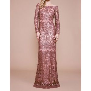 Tadashi Shoji | Long-sleeve embroidered gown